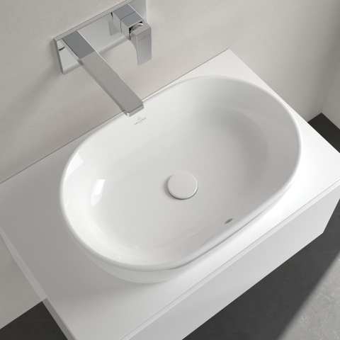 Villeroy & Boch Architectura vasque à poser 60x40x15,5cm - ovale avec trop-plein Blanc Alpin brillant Céramique SW762340