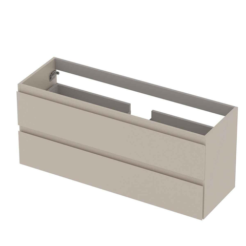 INK Meuble sous-lavabo - 120x40x52cm - 2 tiroirs - sans poignée - MDF laqué gris cachemire mat SW798237