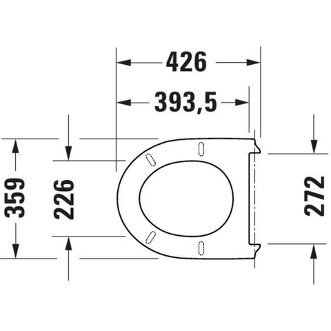 Duravit No.1 DuraStyle Basic WC-zitting - 36.9x43.3x4.2cm - compact - met softclose - met quickrelease - kunststof - wit SW472394
