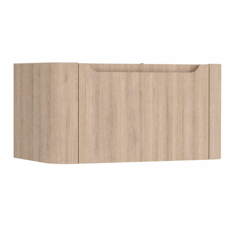 H&R meubles de salle de bains Juice Meuble sous lavabo - 80x45x40cm - coins arrondis - 1 tiroir - poignée intégrée - chêne rockford SW867535