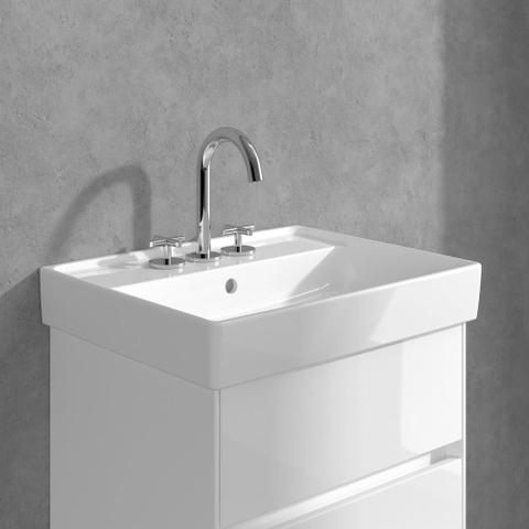 Villeroy & Boch Loop & Friends wastafeluitloop set - met kruisgreep - hoogglans chroom SW974322