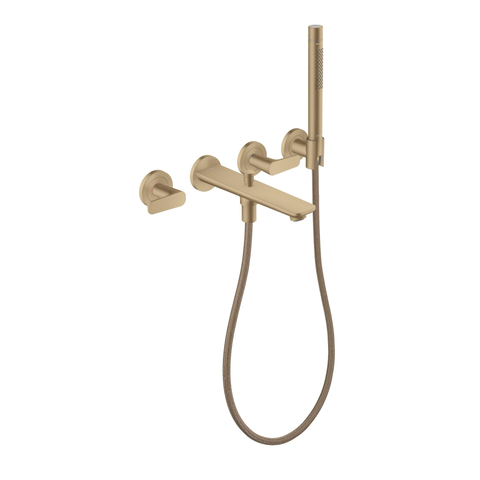 Hansgrohe Axor Citterio C afbouwdeel v. 4-gats inbouw badkraan wandmontage m. handdouchevoorsprong 22.2cm - brushed bronze SW1152187