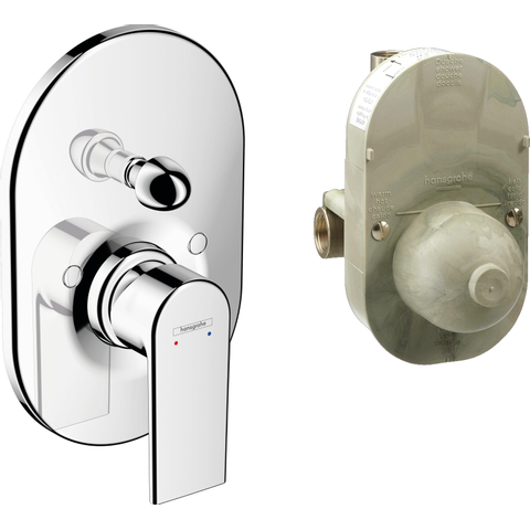 Hansgrohe Vernis Shape Afbouwdeel - voor inbouw badkraan - met omstel - inclusief inbouwdeel - thermostaat - hoogglans chroom SW793716