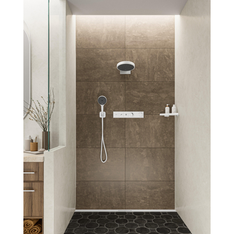 Hansgrohe Rainselect Afbouwdeel - voor inbouw douchekraan - thermostatisch - voor 2 functies - 45.6x90cm - thermostaat - mat wit SW297653