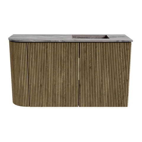 Mondiaz JOYA-DLUX Meuble de toilette 71,6cm - arrondi gauche couleur Dusk - Lavabo FAYE position Droite Sans trou de robinet couleur Sombra. SW1426166