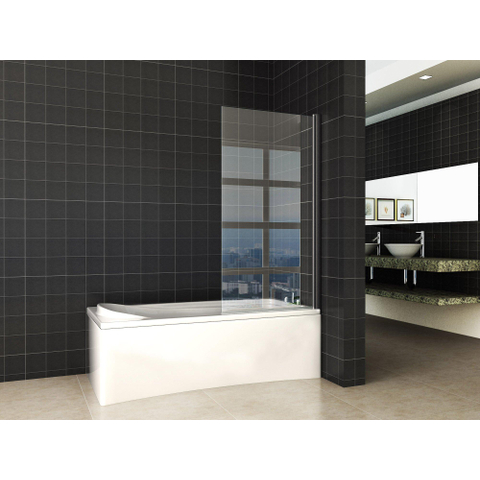 Wiesbaden Orbit Badwand draaibaar - 80x150cm - 6mm - nano helder glas - mat zwart SW440371