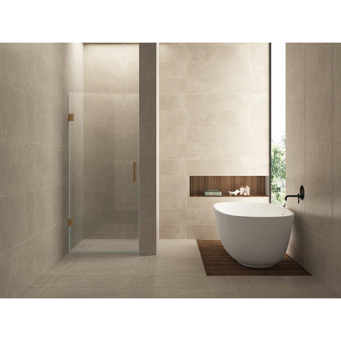 Wiesbaden Less Porte de niche - 100x200cm - 8mm - verre clair nano - bronze cuivre brossé SW1183845