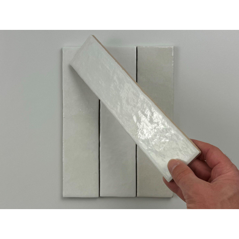 ÉCHANTILLON Terravito Mellina Carrelage mural en céramique - 6x24.6cm - 8mm - Blanc SW1441120