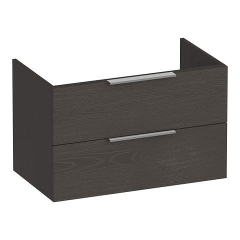 BRAUER Elevate meuble de salle de bains sous lavabo 80 sans poignées rapportées 2 tiroirs à fermeture douce et 1 découpe pour siphon - Timber Anthracite SW1200217