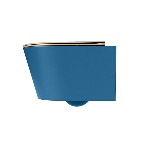 Mondiaz LAVIE hangtoilet – spoelrandloos – 36 x 53 cm – met softclose zitting – Jeans (blauw), zitting Sand (beige) SW1208771