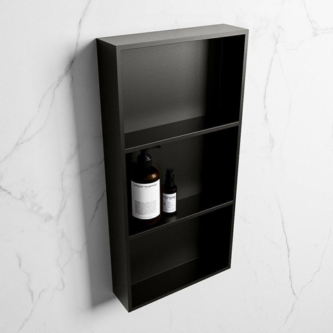 Mondiaz Easy nis 29.5x59.5x8cm voor Inbouw/opbouw 3 open vakken Solid surface Urban/Urban SW643769