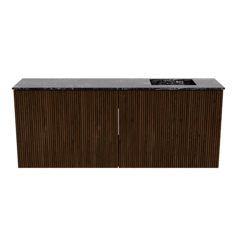 Mondiaz JOYA-DLUX 100cm meuble de toilette - couleur Walnut - Vasque FAYE position Droite 1 trou de robinet couleur Lava. SW1422456