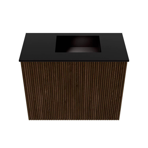Mondiaz JOYA 50cm meuble de salle de bains - couleur Walnut - Vasque FAYE position Droite 1 trou de robinet couleur Urban. SW1421308