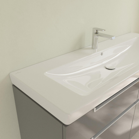 Villeroy & Boch Subway 2.0 meubelwastafel - 130x47cm - 1 kraangat - met overloop - White Alpine (glans wit) 1024046