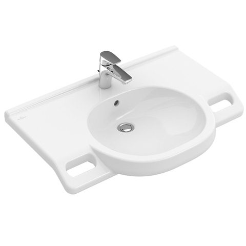 Villeroy & Boch Vicare medische wastafel - 80x55cm - 1 kraangat - met overloop CeramicPlus - White Alpine (glans wit) 1025046