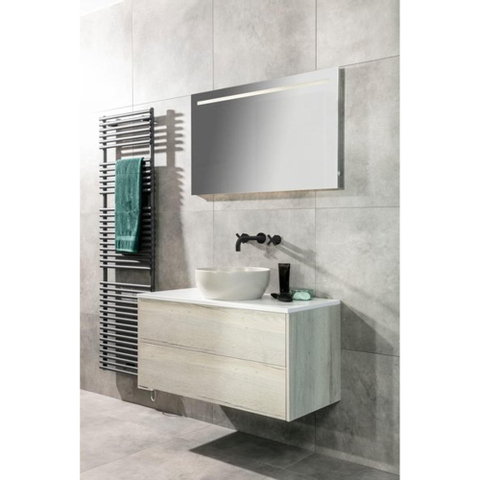 Plieger Uno Plus miroir – 150 x 60 cm – LED directe et indirecte – chauffage de miroir – Argent SW225430