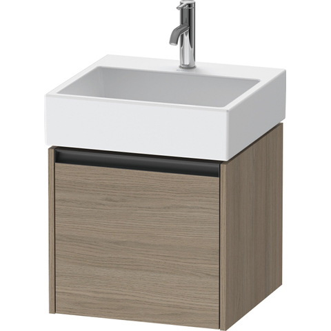 Duravit Ketho.2 Wastafelonderbouwkast - met 1 lade - 48.4x46x44cm - met greep antraciet - eiken terra mat SW771848