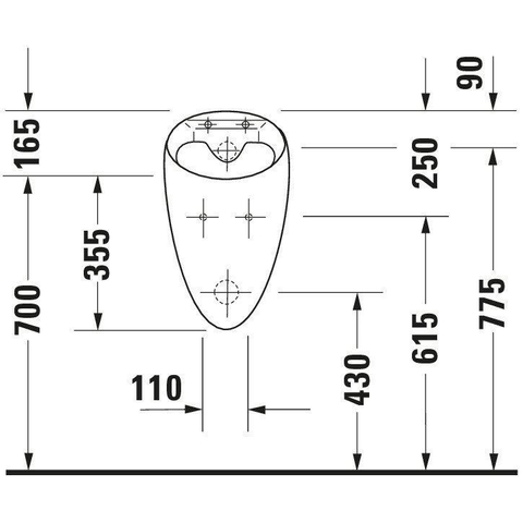 Duravit Starck Urinoir - voor deksel - wit 0299649