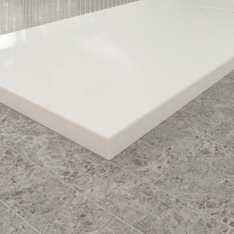 Villeroy & Boch Ecora douchebak - 180x80x4.5cm - afvoer korte zijde - stone white (wit) SW1559022