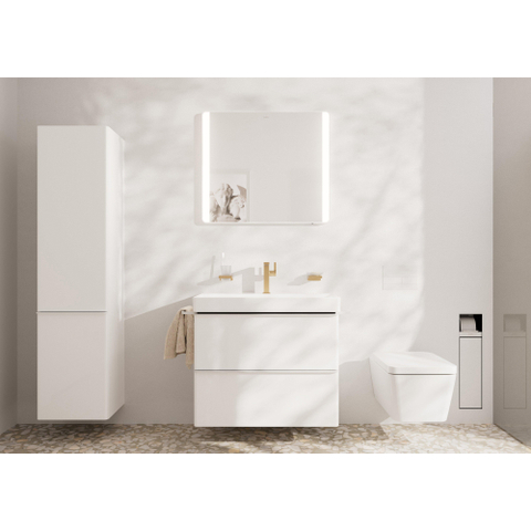 Hansgrohe Xelu Q Armoire haute - 165x40x35cm - 2 portes - poignée blanc mat - fermeture douce - charnière à gauche - high gloss white SW995226