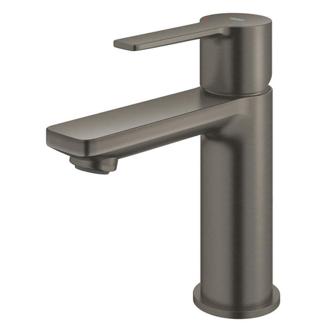 Grohe Lineare New Waterbesparende Wastafelkraan - XS-Size - met temperatuurbegrenzer - met klikwaste - brushed hard graphite (antraciet) SW444106