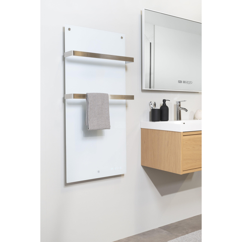 Eurom Sani 800 Comfort Panneau infrarouge salle de bains 115x55cm Wifi 800watt Verre Blanc SW716272