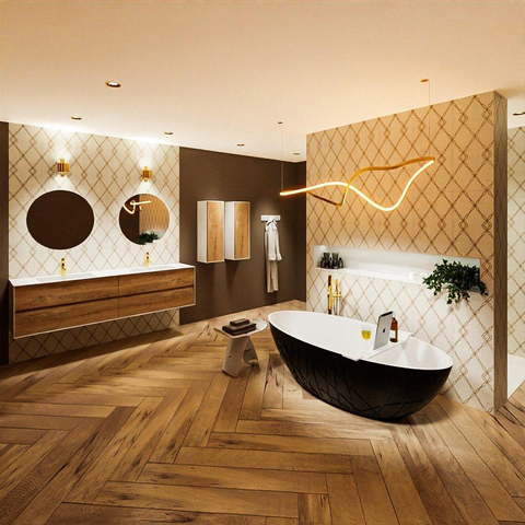 MONDIAZ HOLM Baignoire îlot - 180x85cm - Urban/talc SW491603