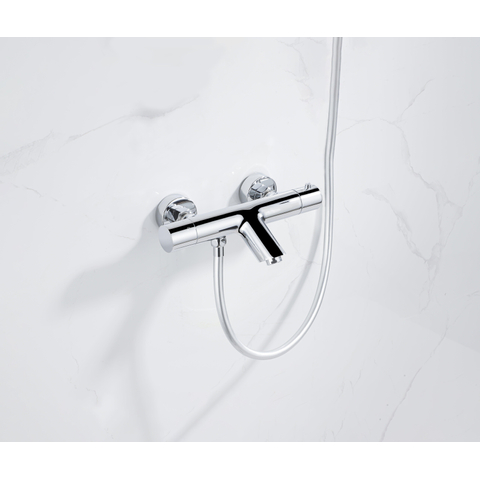 Fortifura Calvi thermostatische badkraan - hoogglans chroom SW720223