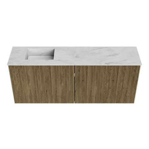 Mondiaz JOYA-DLUX 100cm toiletmeubel - kleur Dusk - Wastafel FAYE positie Links Zonder kraangat kleur Opalo. SW1423320