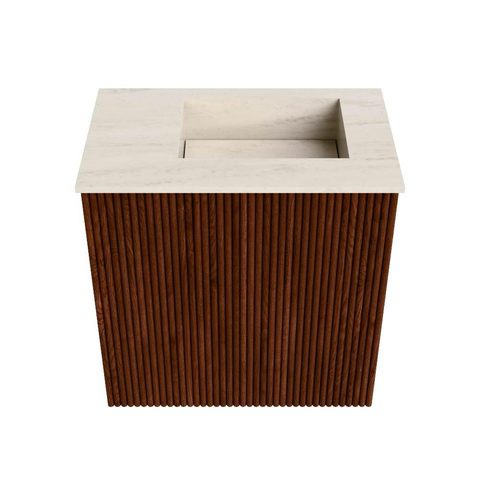 Mondiaz JOYA-DLUX 40cm toiletmeubel - kleur Ruby - Wastafel FAYE positie Rechts 1 kraangat kleur Meli. SW1425325