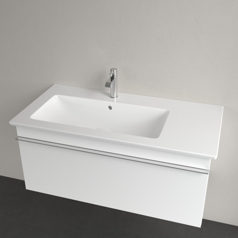Villeroy & Boch Venticello Lavabo pour meuble avec lavabo gauche 100x50cm avec 1 trou pour robinetterie (et 2 trous perçables) avec trop plein blanc 1025126