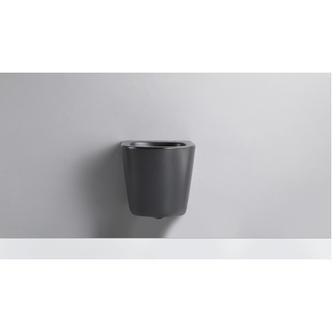 QeramiQ Dely hangtoilet – spoelrandloos – diepte 51,7 cm – met 35 mm softclose zitting – mat zwart SW1225249