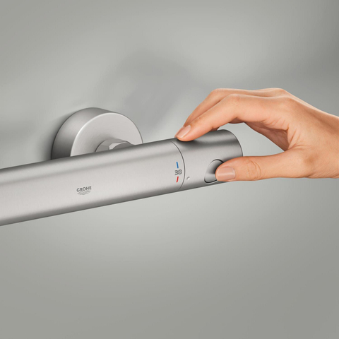 GROHE Grohtherm 800 Cosmopolitan douchethermostaat - 15cm - met koppelingen - supersteel (rvs) SW1477605