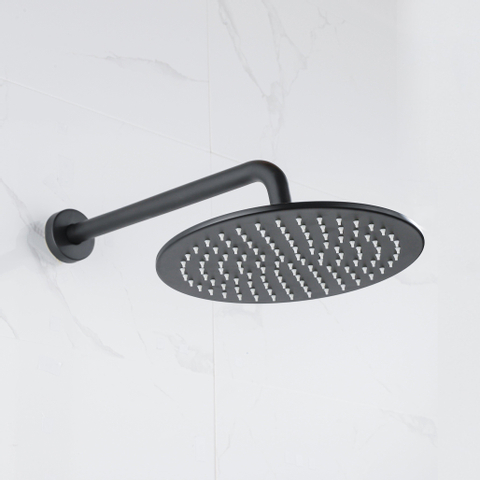 Fortifura Calvi Hoofddouche - 25cm - rond - 7mm - mat zwart SW720553