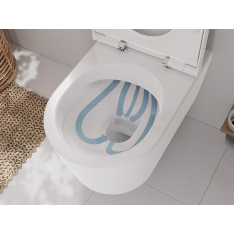 Hansgrohe EluPura S Wandtoilet - 540 - rimless - aquahelix Flush - met toiletzitting en softclose deksel - met quickrelease - smartclean - hygieneeffect - glans wit SW962907