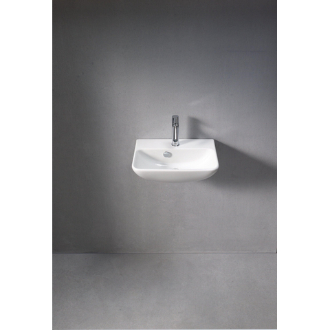 Duravit ME by Starck Lave-main 45x32cm avec 1 trou de robinet et trop-plein avec WonderGliss blanc SW84162