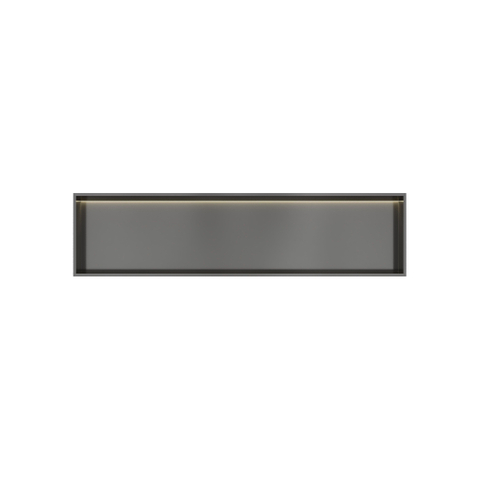 Hotbath &MORE Inbouwbox of inbouwnis - 30x120x10 - met LED - IP44 - PVD - geborsteld gunmetal (antraciet) SW1246639