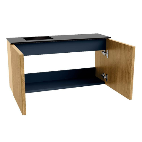 Mondiaz JOYA 80cm meuble de toilette - couleur Chêne - Vasque FAYE position Gauche 1 trou de robinet couleur Urban SW1421186