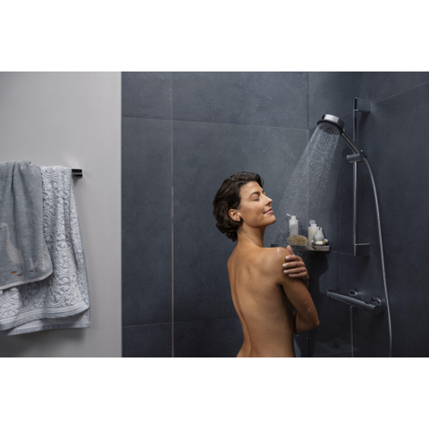 Hansgrohe Unica Glijstang Pulsify S - 65cm - met push-schuifstuk en doucheslang - hoogglans chroom SW651223