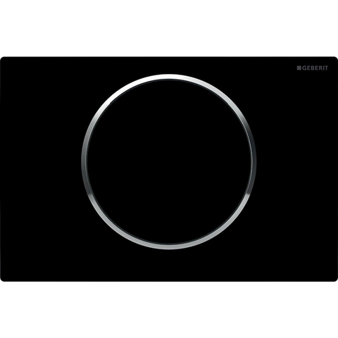 Geberit Sigma10 bedieningsplaat - spoel-stop spoeling - rond - glans zwart 0730028