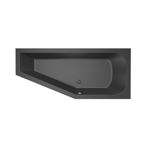 Xenz Lagoon Hoekbad - 160x75x48 - afvoer Midden - Rechts - Compact - acryl - ebony SW102967