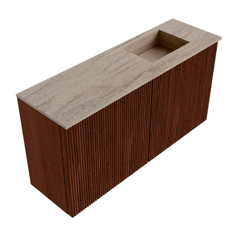 Mondiaz JOYA-DLUX 80cm meuble de salle de bains - couleur Ruby - Vasque FAYE position Droite Sans trou de robinet couleur Saba. SW1425590