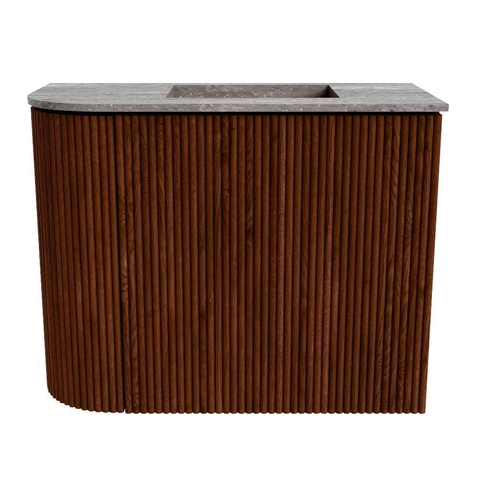 Mondiaz JOYA-DLUX 51.6cm toiletmeubel - ronding links kleur Ruby - Wastafel FAYE positie Rechts 1 kraangat kleur Oza. SW1425526