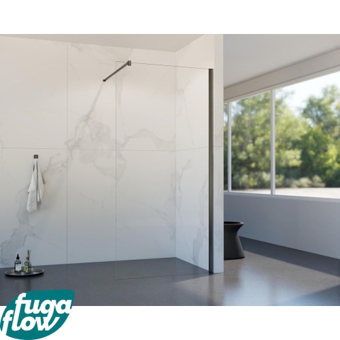 FugaFlow Eccelente Vetro Douche à l'italienne - 120x200cm - verre clair - Gunmetal SW1124678