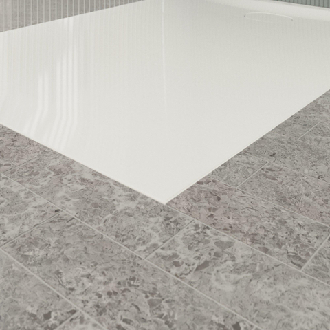 Villeroy & Boch Ecora douchebak - 140x100x3.5cm - afvoer korte zijde - white alpine (wit) SW1559017