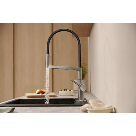 Hansgrohe Talis Select M54 PowderSpray eengreeps keukenkraan Semi-Pro 3jet rvs look SW1383014