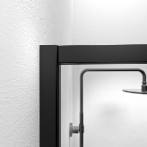 Sealskin Contour porte coulissante pour niche 140 cm, 200 cm de hauteur, noir, verre de sécurité clair 6 mm SW296194