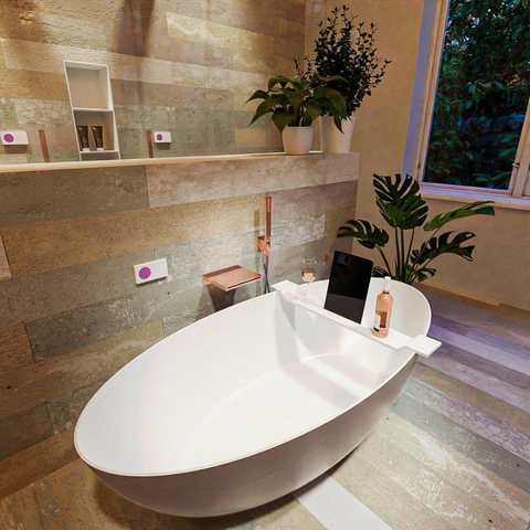 MONDIAZ FLOAT Baignoire autoportante - 170x80cm - Smoke/talc SW491494