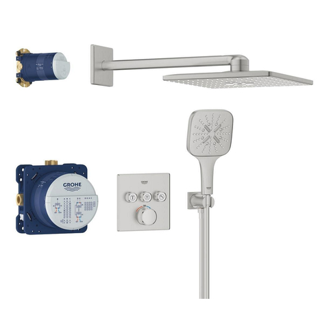 Grohe Grohtherm SmartControl Perfect Showerset - compleet - Supersteel (RVS) SW1108769