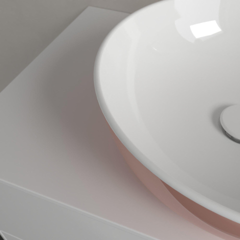 Villeroy & Boch Artis opzetwastafel - 43x43cm - zonder kraangat - zonder overloop CeramicPlus - Powder (glans roze) SW68809
